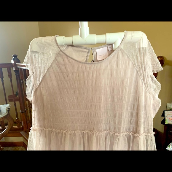 SOLD Lauren Conrad Pink/Beige Tulle Peplum Top - Picture 2 of 3